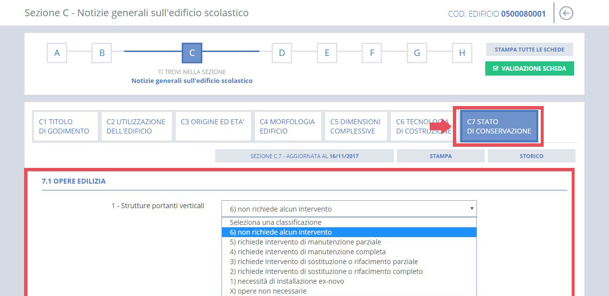 immagine pagina sezione C7 stato di conservazione